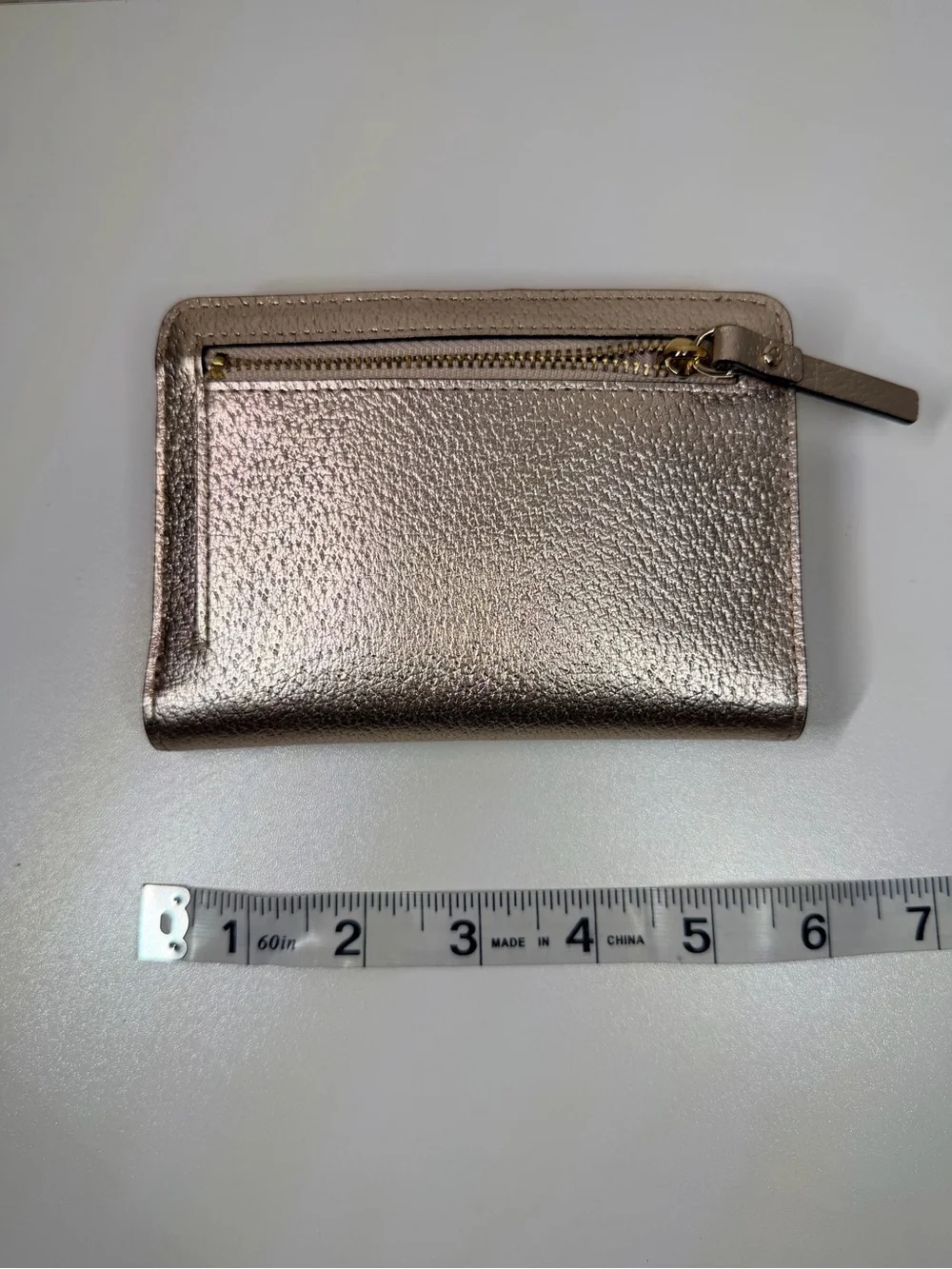 kate spade Metallic Gold Zip Around Card Wallet